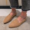 Ladies Summer Fashion Casual Solid Color Light Mouth Single Shoes Breathable Large Size Going Out Retro Shoe High Top (Beige, 6.5) view 2