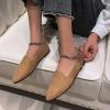 Ladies Summer Fashion Casual Solid Color Light Mouth Single Shoes Breathable Large Size Going Out Retro Shoe High Top (Beige, 6.5) view 3