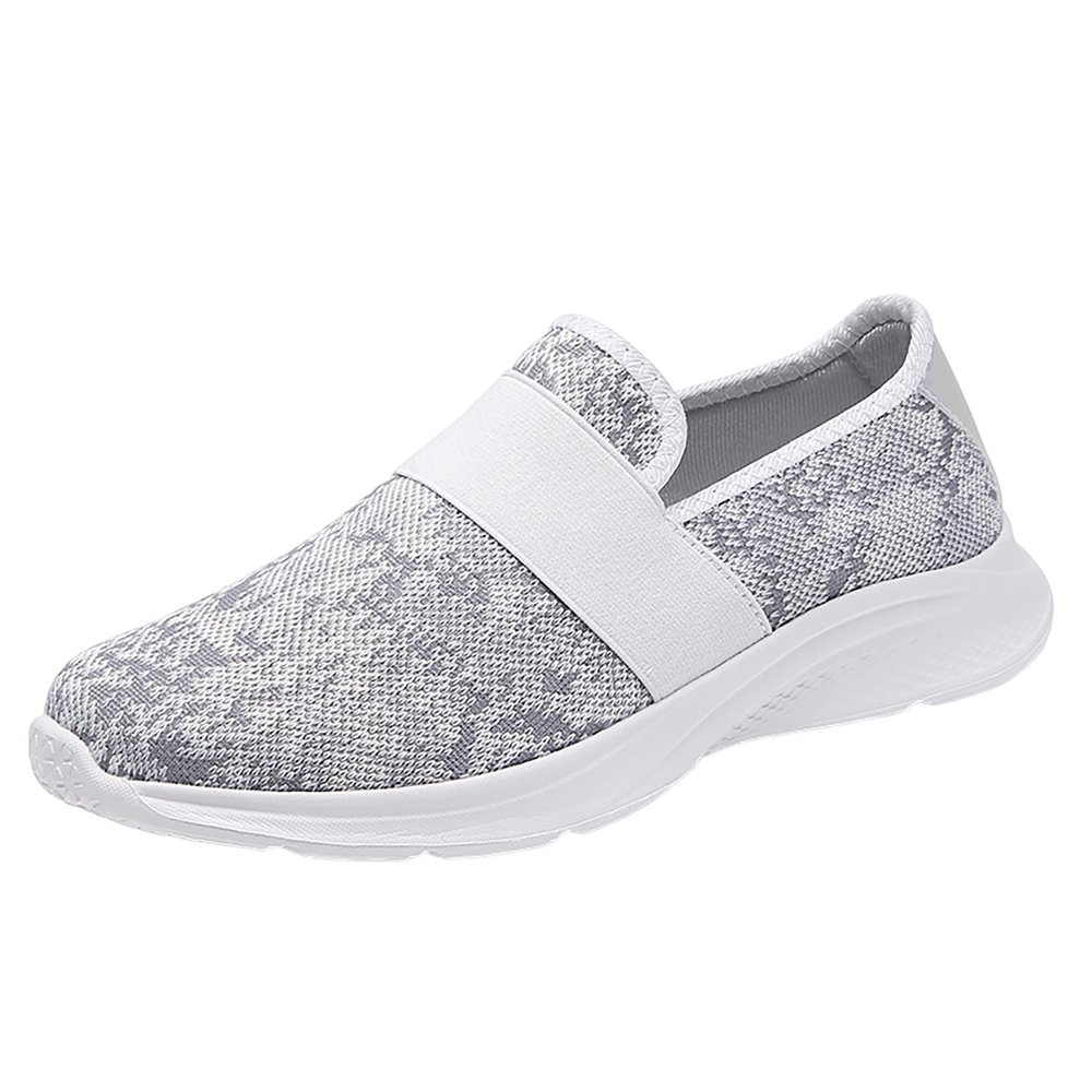 Leisure Women's Slip On Travel Soft Sole Comfortable Shoes Outdoor Mesh Runing Fashion Casual Dress Shoes for Girls (White, 8.5)