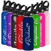 Busparst Custom Engraved Water Bottle Insulated with Straw Personalized Sport Water Bottle with Name Customize Stainless Steel Water Bottle with Straw Lid for Men Women view 1