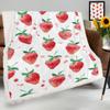 Watercolor Strawberry Throw Blanket Lightweight Soft Blanket for Women Mom Adult Couch Bed Camping Outdoor Picnic Travel Outdoor (30 x 40 in) view 3