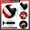 Wettarn 12 Pcs Official Size 5 Volleyballs Bulk Soft Recreational Volleyballs with Pump Regulation Size for Beginner Indoor Outdoor Beach Gym Pool Sand Sport (White,Red,Black) view 2