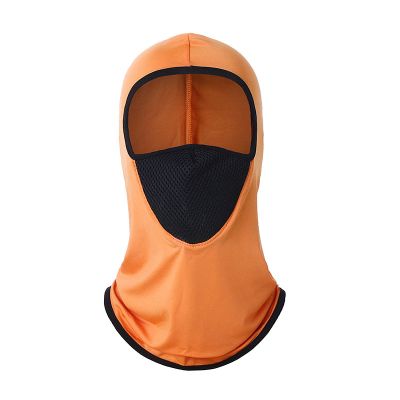 Cycling ice Silk Head Cover Summer Breathable mask Onesizefitsall Orange