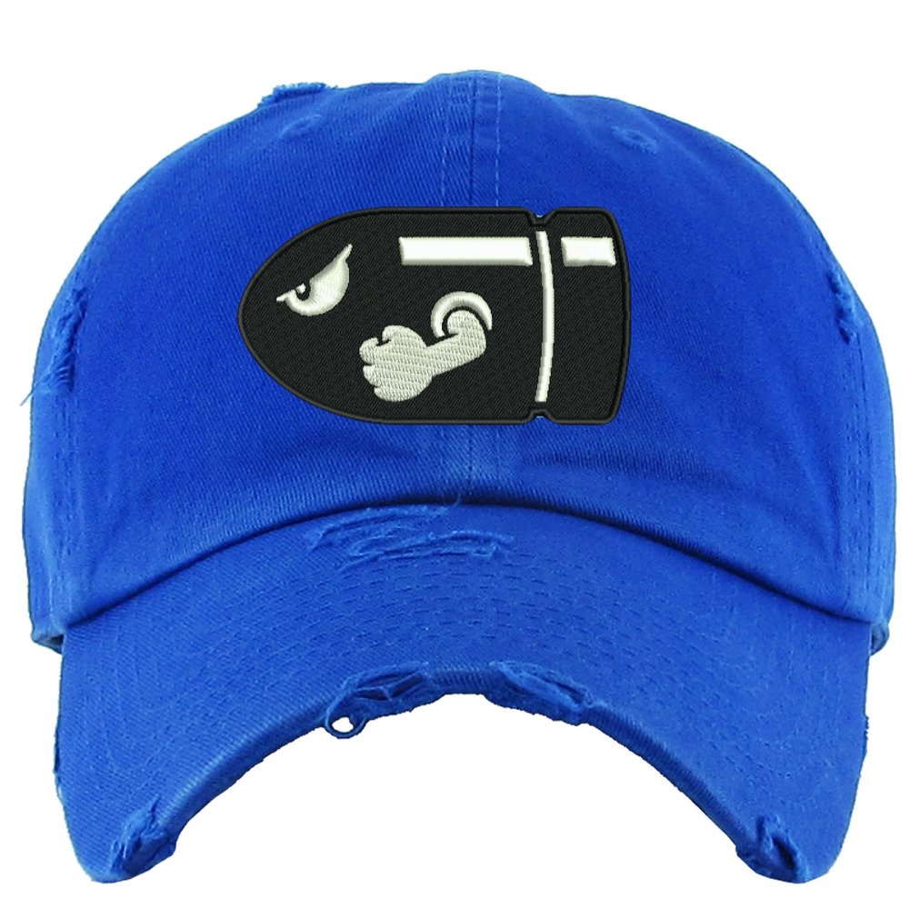 ALLNTRENDS Bullet Bill Dad Hat Distressed Cap (Royal Blue)