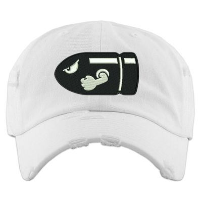 ALLNTRENDS Bullet Bill Dad Hat Distressed Cap (White)