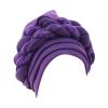 African Turban Head Wraps for Black Women Braided Twisted Turbans Hats Stretchy Cancer Chemo Muslim (Purple-4, One Size) view 1