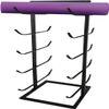 Bsetain Yoga Mat Holder Large Iron Yoga Mat Rack, Gold Foam Roller Storage Holders with Non-Slip Pads, for Home Gym Fitness Class School, Standing Carpet Holders (Color : Black) view 1