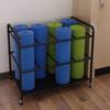 Bsetain Black Yoga Mats Storage Cart with Wheels, Holds 12 Foam Rollers - Commercial Gymnasium Workout Mats Holder, Home Office Pilates Mat Hanger (Color : Black) view 2