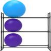 Katzowen Fitness Pilates Mat Storage Holder Industrial 3-Shelf Yoga Balls Holder - for Home Gym & Studio - Metal Floor Ball Locker for Basketball view 1