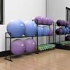 Katzowen Fitness Pilates Mat Storage Holder Industrial 3-Shelf Yoga Balls Holder - for Home Gym & Studio - Metal Floor Ball Locker for Basketball view 2