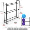 Katzowen Fitness Pilates Mat Storage Holder Industrial 3-Shelf Yoga Balls Holder - for Home Gym & Studio - Metal Floor Ball Locker for Basketball view 3