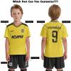 ORKY Kids Custom Soccer Jersey, Youth Personalized Football Shirt Short Set, Boy Girl Cool Team Uniform (Yellow 160cm) view 4