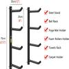 Katzowen Home Gym Storage Organizer Shelf Wall Mount Foam Rollers Holder Rack, for Yoga Mat and Pilates Mat, Versatile Wall Rack for Basketball & Soccer Balls (Size : 4-Tiers) view 2