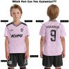 ORKY Kids Custom Soccer Jersey, Youth Personalized Football Shirt Short Set, Boy Girl Cool Team Uniform (Pink 110cm) view 4
