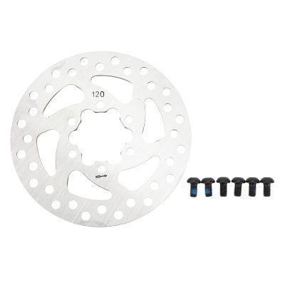 Electric Scooter Disc Brake, 120mm 6 Holes Stainless Steel with 6 Screws Scooter Disc Brake Rotor Disc Brake Lining Pads for Replacement Accessories
