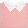 Speechless Girls' Two-fer Pearl Beaded Drop Shoulder Pullover, Coral/White, Small view 3