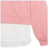 Speechless Girls' Two-fer Pearl Beaded Drop Shoulder Pullover, Coral/White, Small view 4