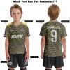 ORKY Kids Custom Soccer Jersey, Youth Personalized Football Shirt Short Set, Boy Girl Cool Team Uniform (Black 100cm) view 4