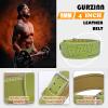 9 mm Leather Fitness Weight Lifting Belt for Women & Men with 4 Inches Padded Lumbar Support for Power Lifting Workout & Squats Exercise(A-Green/XS) view 2