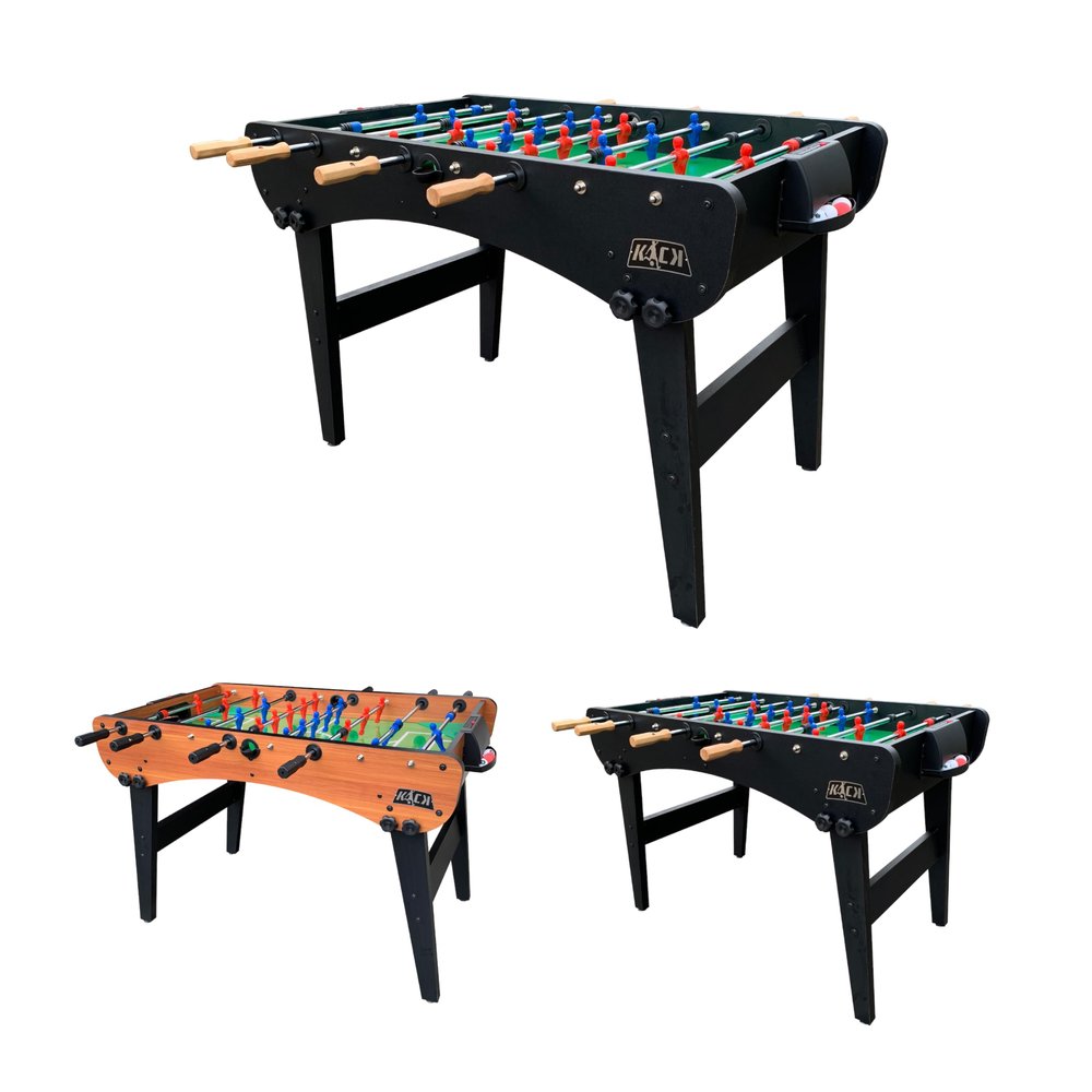 KICK Phoenix 55" Folding Foosball Table (Black) Full-Size Table Football & Indoor Table Gaming Table Adults, 6 Foosballs, Telescopic Rods, Scratch-Proof Finish