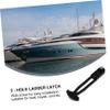 ABOOFAN 2pcs Kayaks Canoes Boat Clip Rubber Ladder Holder for Use Lightweight Stowing Bracket Secure Retaining Clip Compatible Ladder Models Easy to Install view 2
