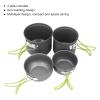 4Pcs Camping Pot Kit Camping Cooking Set Portable Aluminum Alloy Camping Cookware Mess Kit with Folding Handle for Backpacking, Outdoor Hiking and Picnic view 3