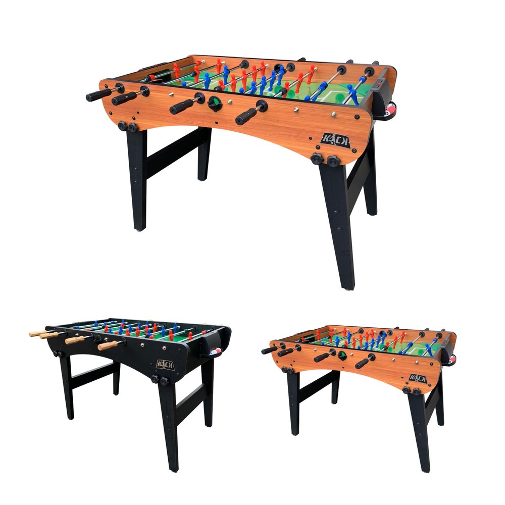 KICK Phoenix 55" Folding Foosball Table (Brown) Full-Size Table Football & Indoor Table Gaming Table Adults, 6 Foosballs, Telescopic Rods, Scratch-Proof Finish