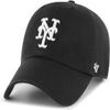 47 MLB Black White Clean Up Adjustable Hat Cap, Adult One Size (New York Mets Black) view 1