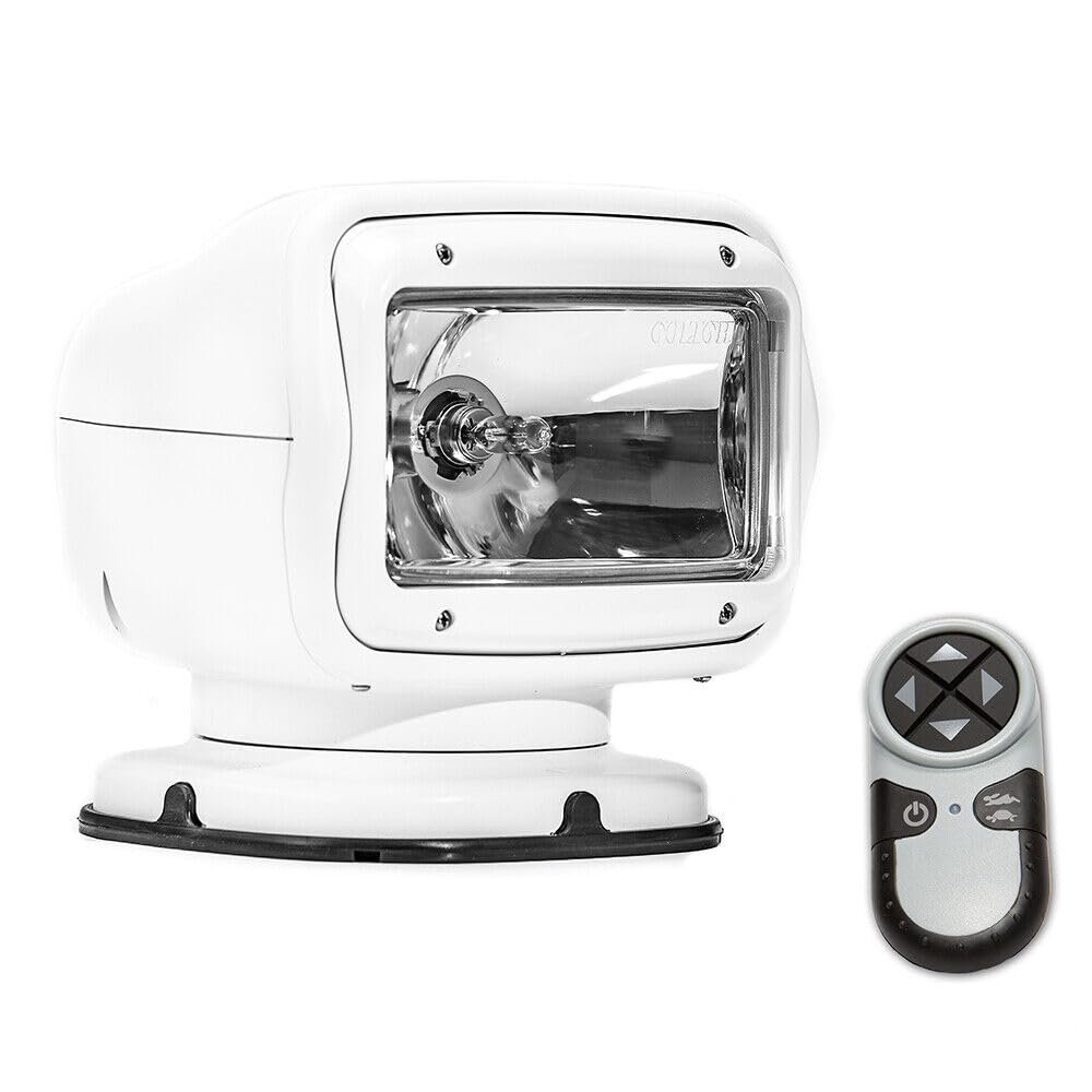New Professional Grade Original OEM 2000GT 65W Halogen Fixed Mount Spotlight w/Wireless Handheld Remote 370 Rotation x 135 Tilt UV Ray and Saltwater Resistant