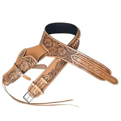 HILASON Western Right Hand Gun Holster Rig 38 Caliber Leather Cowboy | Costume Belt