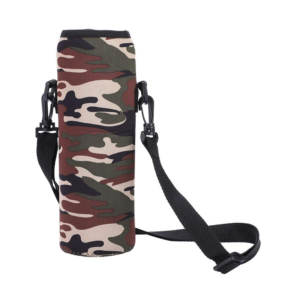 Water Bottle Sling Bag Carrier Crossbody Sleeve, Outdoor Sports Water Bottle 1L Bottle Case Holder Pouch Cover with Shoulder Strap for Boys Girls Women Men