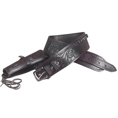 HILASON Western Leather Shoulder Rig Gun Holster 44/45 Caliber | Costume Cowboy Belt