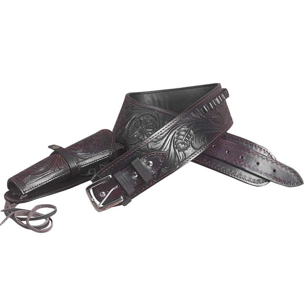 HILASON Western Leather Shoulder Rig Gun Holster 44/45 Caliber | Costume Cowboy Belt
