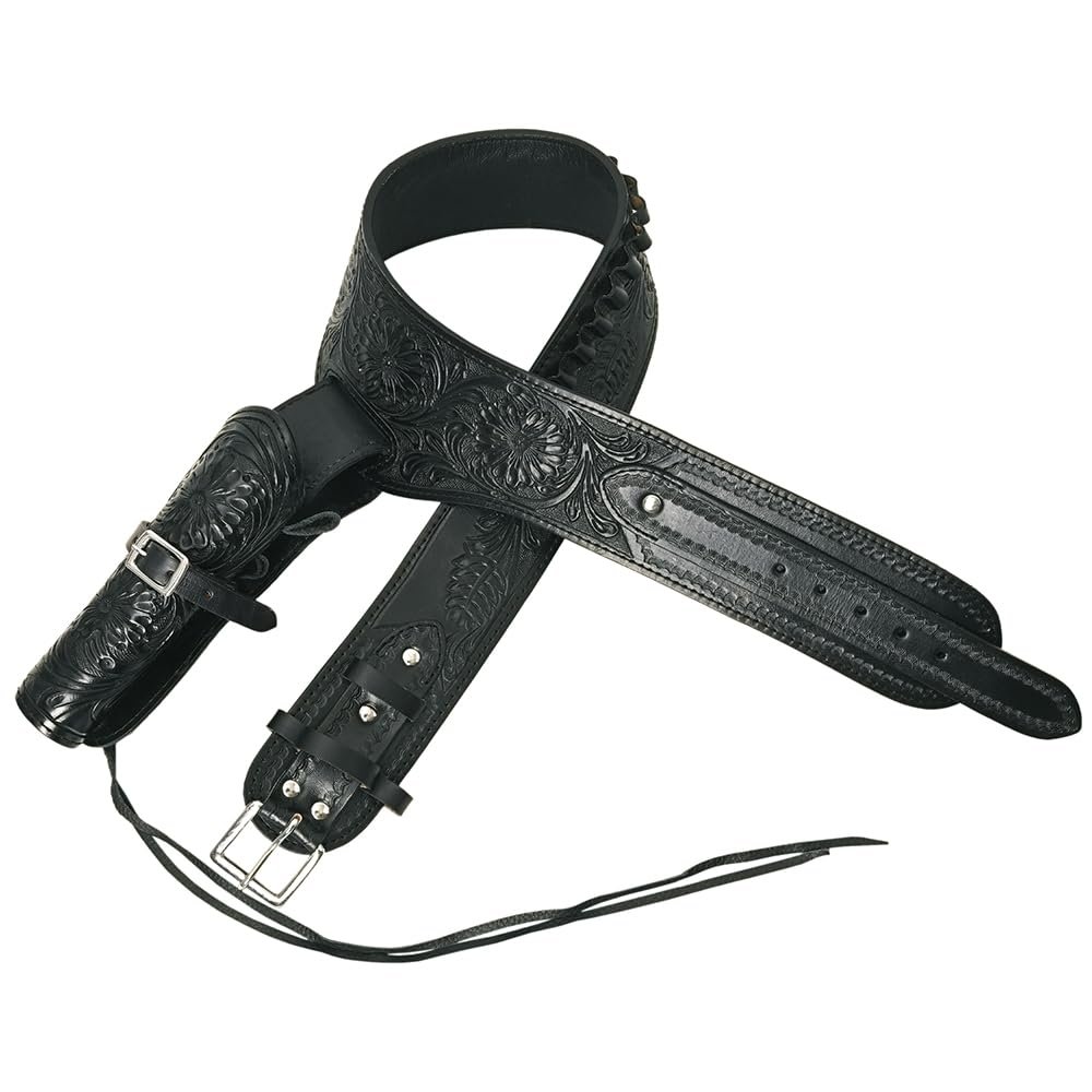 HILASON Western Right Hand Gun Holster Rig 44/45 Caliber Leather Cowboy | Costume Belt