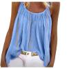 Uillui Womens Sleeveless Flowy Tank Top Flowy Tank Top Loose Cami Tunic Shirts Pleated Dressy Swing Spaghetti Strap Camisole Blue view 1