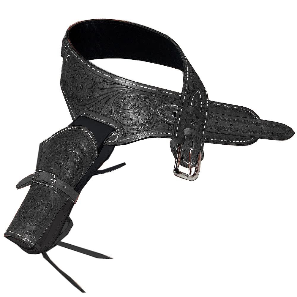 HILASON Western Right Hand Gun Holster Rig 38 Cal Leather Cowboy | Costume Belt