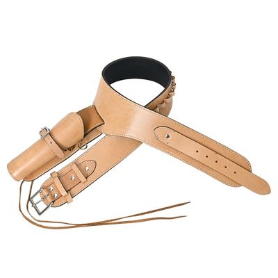 HILASON Western Right Hand Gun Holster Rig 44/45 Caliber Leather Cowboy | Costume Belt