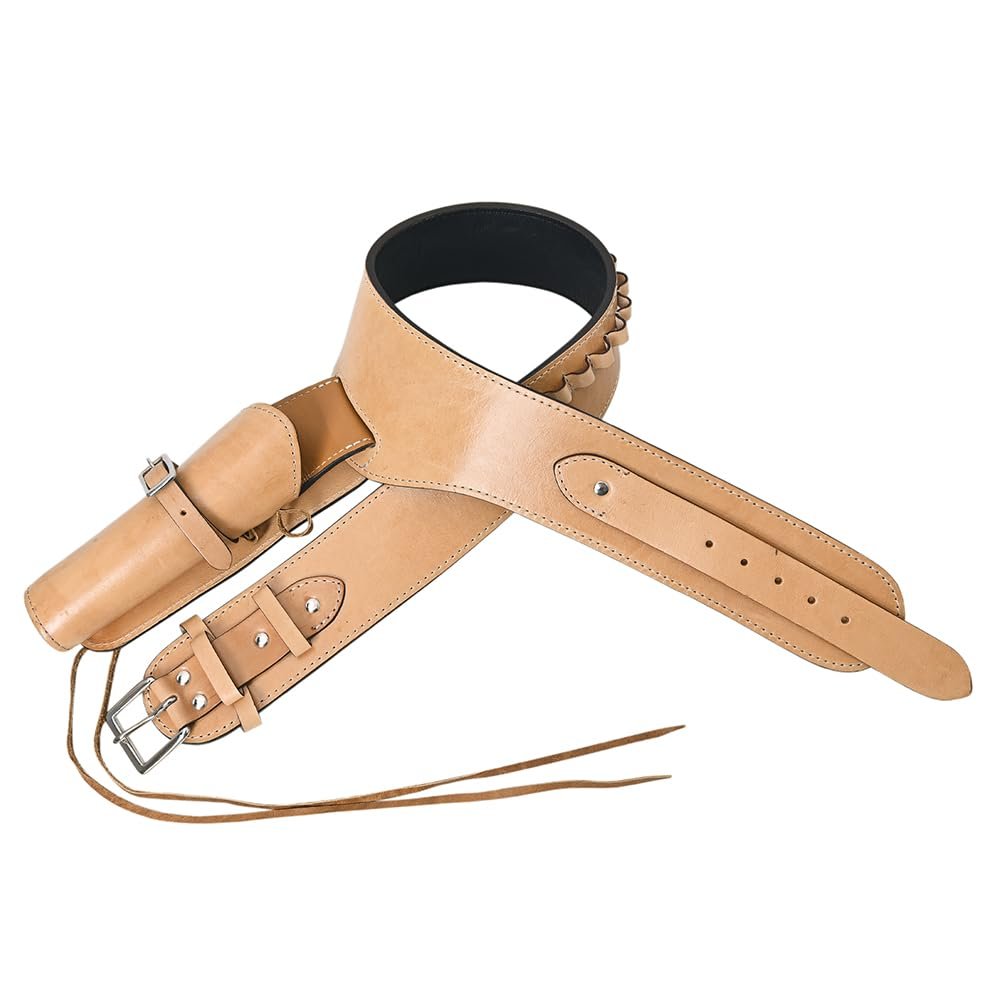 HILASON Western Right Hand Gun Holster Rig 44/45 Caliber Leather Cowboy | Costume Belt
