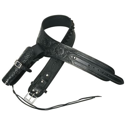 HILASON Western Right Hand Gun Holster Rig 44/45 Caliber Leather Cowboy | Costume Belt
