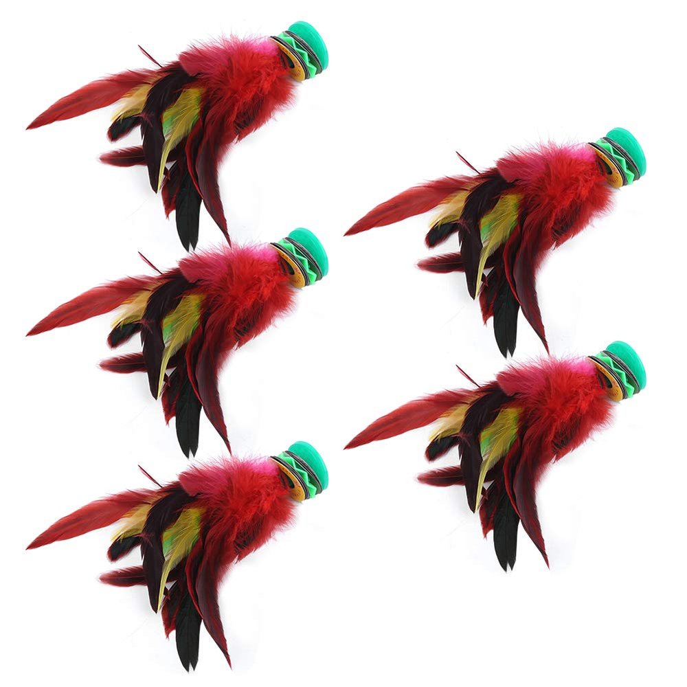 Qiilu China Foot Kick Shuttlecock Foot Kick Shuttlecock 5Pcs 20Cm Height Handmake Shuttlecock China Foot Kick Entertainment Games