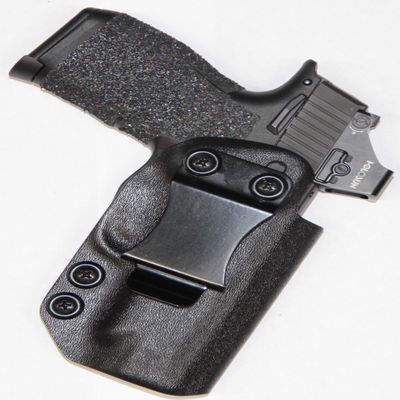 REVKEL Custom Kydex Molded IWB Holster Compatible with Canik Mete MC9. Left Hand Draw. Police Tactical Black, Hand Crafted in Texas, USA.