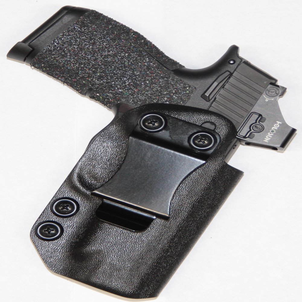 REVKEL Custom Kydex Molded IWB Holster Compatible with Canik Mete MC9. Left Hand Draw. Police Tactical Black, Hand Crafted in Texas, USA.
