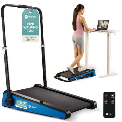 Lifepro Smallest Portable 30in Small Mini Walking Pad Treadmill Installation Free, Adjustable Incline, Under Desk Work Compact Treadmills for Home/Office - Max Load 220Lbs & Speed 3MPH