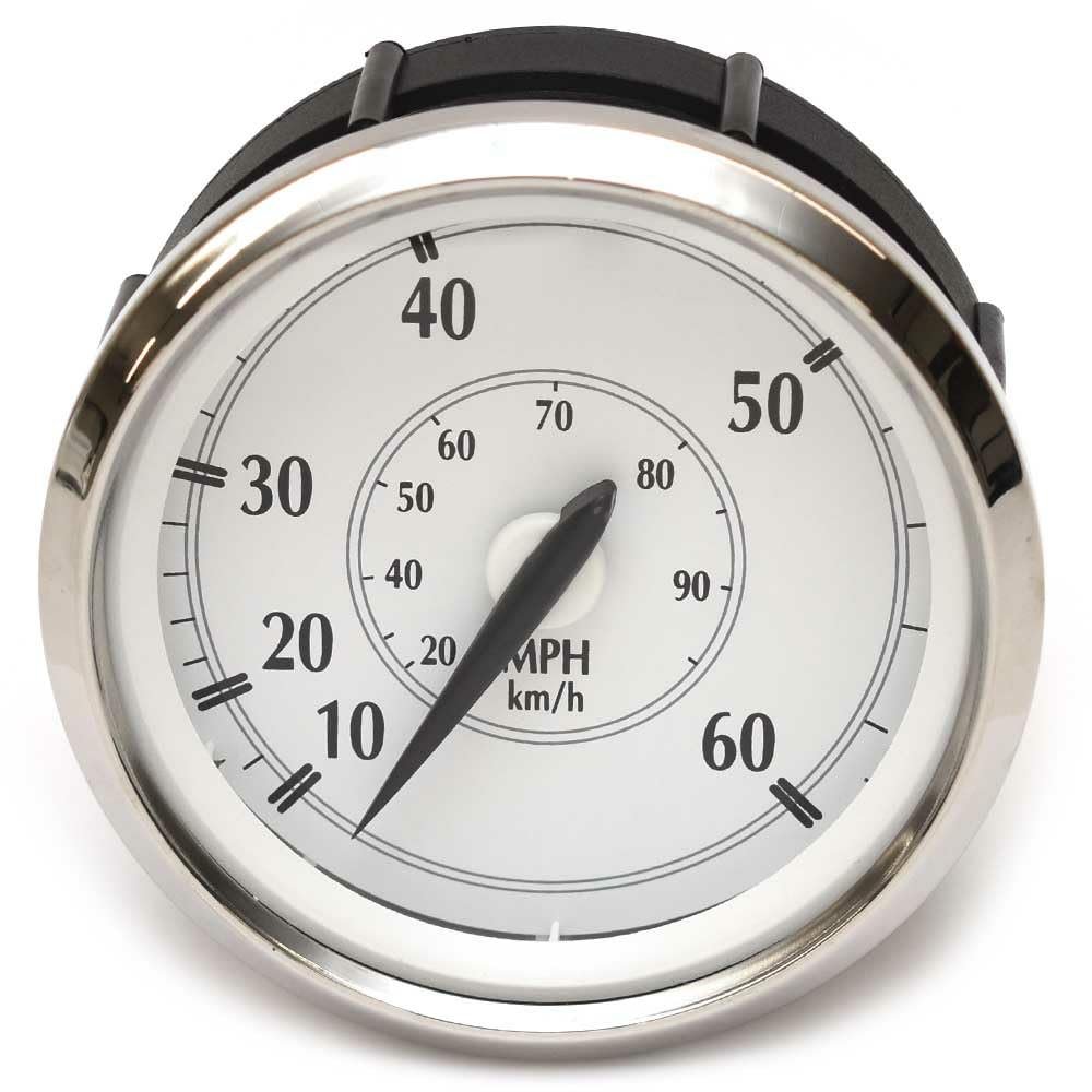 Faria Beede Boat Speedometer Gauge SE9868 | Newport Silver 3 1/4 Inch