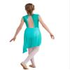 YOOJOO Lyrical Ballet Dance Costumes for Girls Sequins Contemporary Dancewear Asymmetrical Mesh Tulle Leotard Dress Mint Green 10 Years view 4