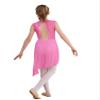 YOOJOO Lyrical Ballet Dance Costumes for Girls Sequins Contemporary Dancewear Asymmetrical Mesh Tulle Leotard Dress Pink 8 Years view 4