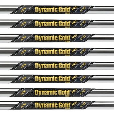True Temper Dynamic Gold MID 100 Iron Shafts 4-PW, Set of 7 Shafts - .355 Taper Tip (Choose Flex) (Flex: R300 Regular)