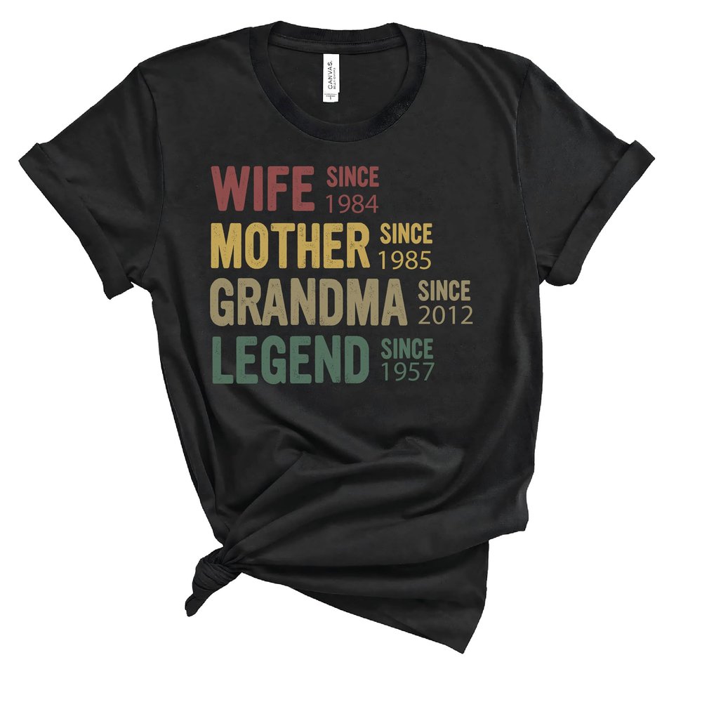 Custom Wife Mother Grandma Legend Since Shirt, Vintage Family Timeline Design T-Shirt, Personalized Vintage Tee