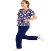 Minty Mint Women's Printed Medical Scrub Uniform Set V-Neck Top and Cargo Pants Navy XS view 3