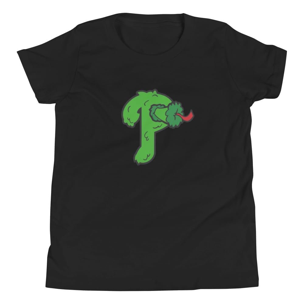 Phillie Phanatic Kids T-Shirt, Phanatic Baseball Design Kids Shirt Black